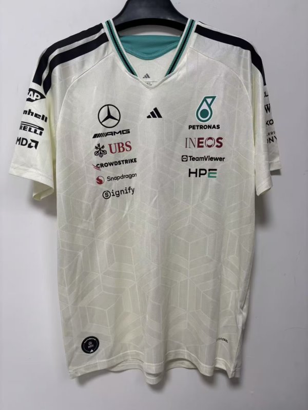 2026 F1 Benz New Pattern Short Sleeve Racing Suit