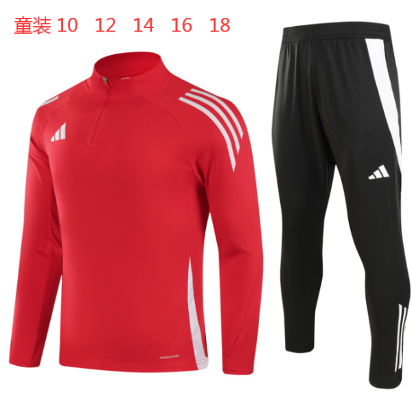 2024 AD Red Kids Half Pull Tracksuit