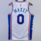 22-23 76ERS MAXEY #0 White Top Quality Hot Pressing NBA Jersey