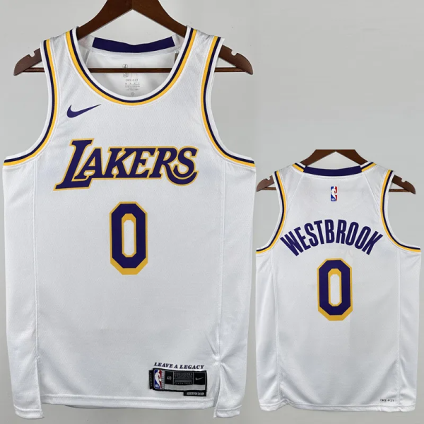 22-23 Lakers WESTBROOK #0 White Top Quality Hot Pressing NBA Jersey