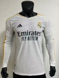 23-24 RMA Home Long Sleeve Player Version Soccer Jersey