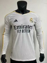 23-24 RMA Home Long Sleeve Player Version Soccer Jersey