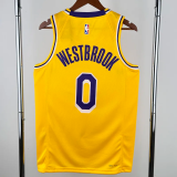 22-23 Lakers WESTBROOK #0 Yellow Top Quality Hot Pressing NBA Jersey
