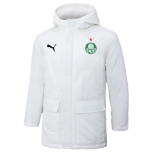 24-25 Palmeiras White Hooded Windbreaker Fabric Cotton Coat
