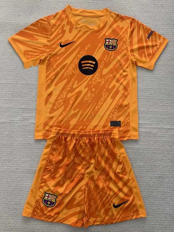 24-25 BAR Orange Goalkeeper Kids Soccer Jersey