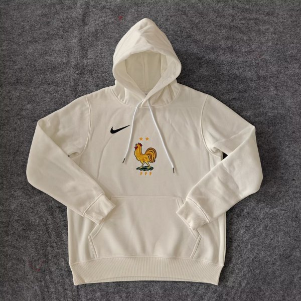 2024 France White Fleece Hoodie