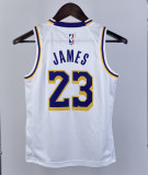 2023 LAKERS JAMES #23 White Top Quality Hot Pressing Kids NBA Jersey
