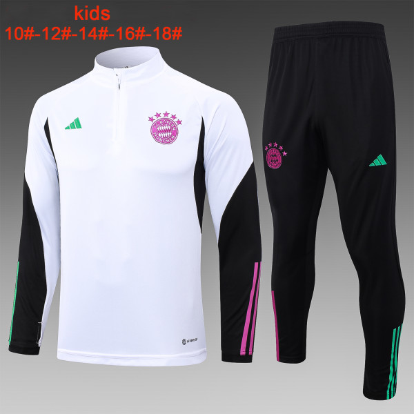 23-24 Bayern High Quality Kids Half Pull Tracksuit