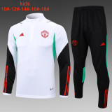 23-24 Man Utd High Quality Kids Half Pull Tracksuit