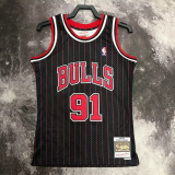 1996 BULLS RODMAN #91 Black Retro Top Quality Hot Pressing NBA Jersey