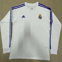 RMA White White Long Sleeve Retro Soccer Jersey