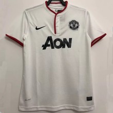 2013-2014 Man Utd Away White Retro Soccer Jersey
