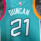22-23 Sa Spurs DUNCAN #21 Blue City Edition Top Quality Hot Pressing NBA Jersey