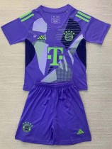 24-25 Bayern Purple GoalKeeper Kids Soccer Jersey