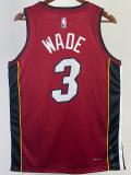 22-23 HEAT WADE #3 Red Top Quality Hot Pressing NBA Jersey (Trapeze Edition)