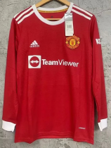 21-22 Man Utd Home Long Sleeve Soccer Jersey