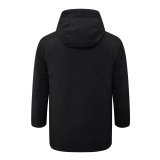 24-25 Man City Black Hooded Windbreaker Fabric Cotton Coat(绿彪标)