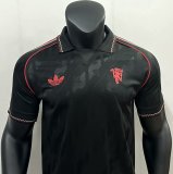 24-25 Man Utd Black Retro Edition Polo Short Sleeve