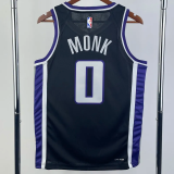 23-24 Kings MONK #0 Black Top Quality Hot Pressing NBA Jersey