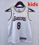 2023 LAKERS BRYANT #8 White Top Quality Hot Pressing Kids NBA Jersey