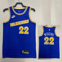 22-23 WARRIORS WIGGINS #22 Blue Top Quality Hot Pressing NBA Jersey (Retro Logo)