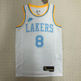 22-23 LAKERS BRYANT #8 White Top Quality Hot Pressing NBA Jersey (Retro Logo)