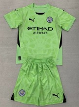 24-25 Man City Green GoalKeeper Kids Soccer Jersey
