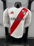 24-25 River Plate Home Player Version Long Sleeve Soccer Jersey