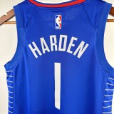 2023 Clippers HARDEN #1Blue Top Quality Hot Pressing Kids NBA Jersey