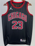 22-23 BULLS JORDAN #23 Black Top Quality Hot Pressing NBA Jersey (Trapeze Edition)