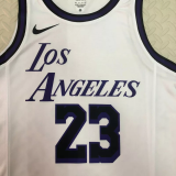22-23 LAKERS JAMES #23 White City Edition Top Quality Hot Pressing NBA Jersey