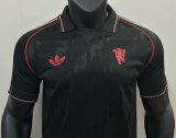 24-25 Man Utd Black Retro Edition Polo Short Sleeve