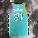 22-23 Sa Spurs DUNCAN #21 Blue City Edition Top Quality Hot Pressing NBA Jersey