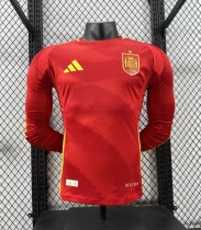 2024 Spain European Cup Home Long sleeves Player Version Soccer Jersey