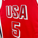 2024 Olympic Game USA EDWARDS # 5 Red Basketball Jersey