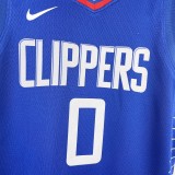 2023 CLIPPERS WESTBROOK #0 Blue Top Quality Hot Pressing Kids NBA Jersey