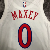 22-23 76ERS MAXEY #0 White City Edition Top Quality Hot Pressing NBA Jersey