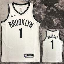 22-23 NETS BRIDGES #1 White Top Quality Hot Pressing NBA Jersey
