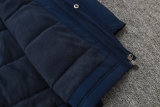 24-25 Man City Royal Blue Hooded Windbreaker Fabric Cotton Coat (白绿标)