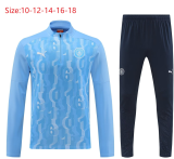 24-25 Man City High Quality Kids Half Pull Tracksuit
