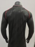 24-25 Man Utd Black Long sleeves Retro Edition Player Version Polo Short Sleeve
