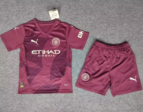 24-25 Man City Third Kids Soccer Jersey