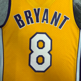 2000 LAKERS BRYANT #8 Yellow Retro Top Quality Hot Pressing NBA Jersey