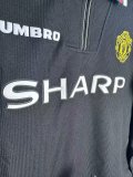 1998 Man Utd Black Long Sleeve Retro Soccer Jersey