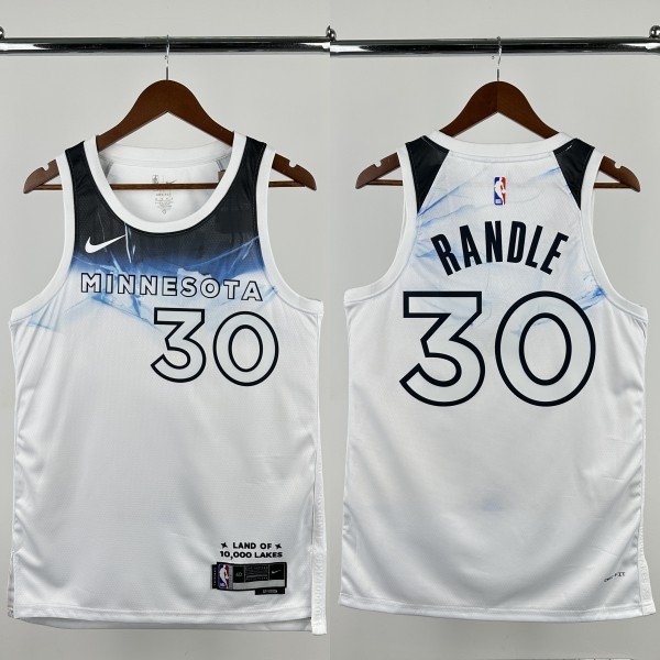 24-25 Timberwolves RANDLE #30 White City Edition Top Quality Hot Pressing NBA Jersey