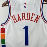24-25 76ERS HARDEN #1 White City Edition Top Quality Hot Pressing NBA Jersey