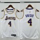 22-23 Lakers KNECHT #4 White Top Quality Hot Pressing NBA Jersey(圆领)