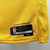 22-23 Lakers KNECHT #4 Yellow Top Quality Hot Pressing NBA Jersey(圆领)