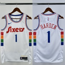 24-25 76ERS HARDEN #1 White City Edition Top Quality Hot Pressing NBA Jersey