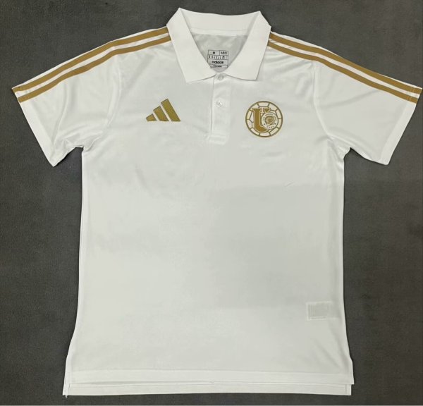 25-26 Tigres UANL White Polo Short Sleeve